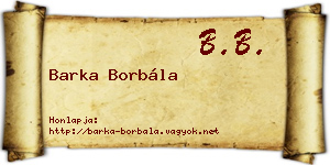 Barka Borbála névjegykártya